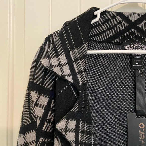 NWT | Oliver O women’s twill plaid patterned open front jacket — XL - Picture 3 of 7